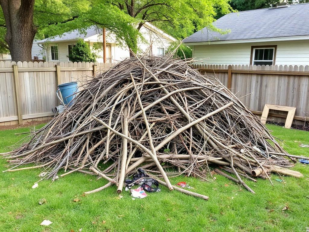 Yard Debris Removal — before